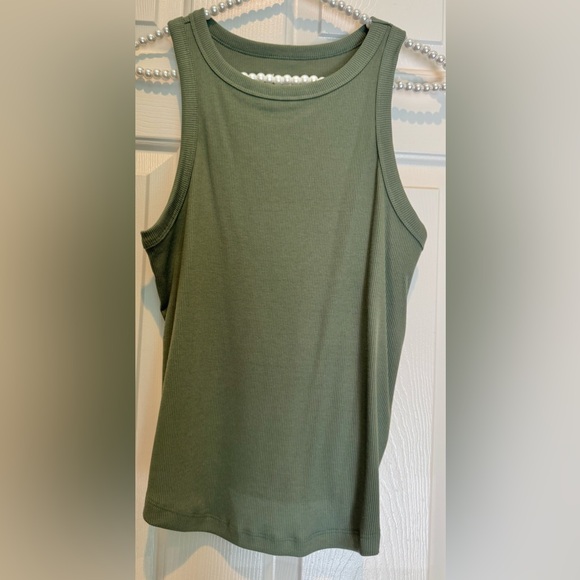 Women's SO tank top - ribbed - stretchy - olive green - worn once - BOGO offer - Picture 3 of 8